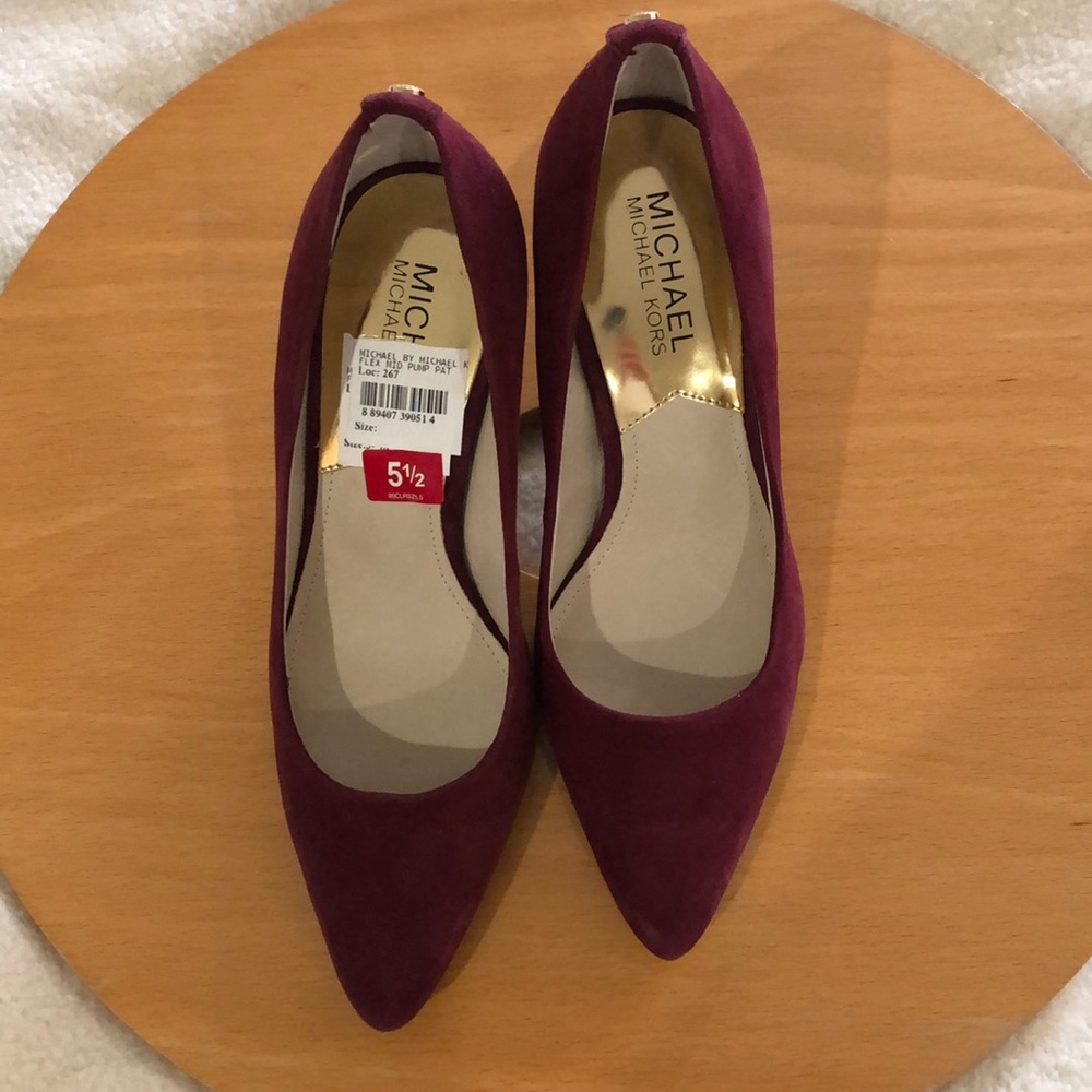 Michael Kors Flex Mid Heel Suede Pumps